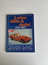 Brooklands Road Test 1974/1982 Lotus Elite/eclat, Tech Data, Looks New.