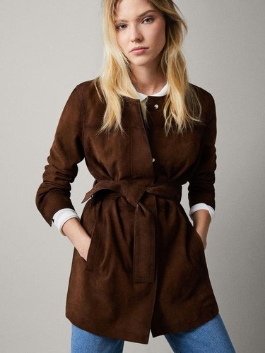 Women massimo dutti coat brown - massimo,