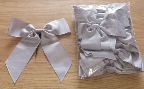X12 silver grosgrain ribbon - grosgrain,