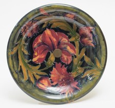 Antique Moorcroft Pottery Rare Spanish Pattern Cake Tazza With EPNS Stand