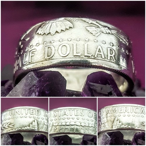 Silver half dollar coin - coin, ring