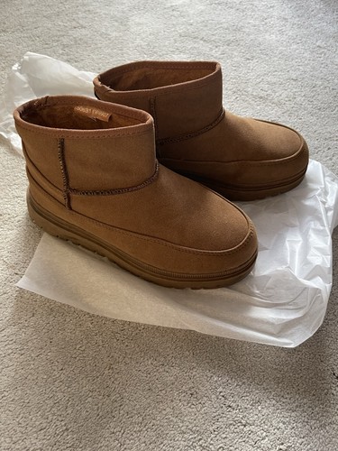Girls faux suede tan - girls, chunky