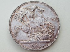 1902 Silver Edward VII Crown Nice Collectable Condition 5/- Extremely Fine EF