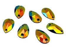 Teardrop Shape EIMASS® Sew or Glue on Resin Crystals, Flat Back Gems for Costume