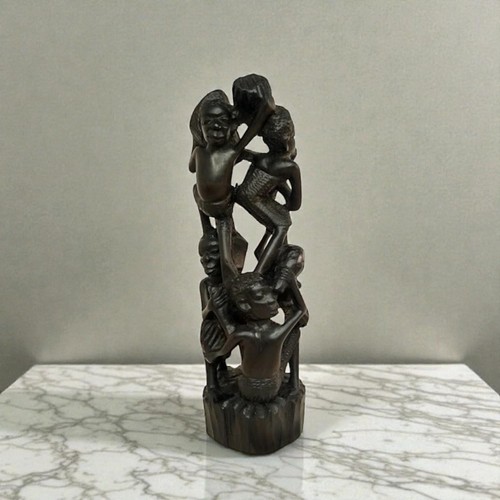 Ebony ujamaa tree sculpture - ebony,