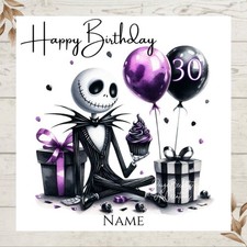 Personalised JACK SKELLINGTON Birthday Greetings Card - ANY NAME & AGE