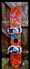 Burton Punch 129 cm Snowboard +Flux Bindings Small 1-4 UK. In full working order