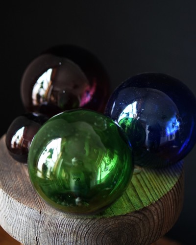 Vintage coloured glass fishing - vintage,