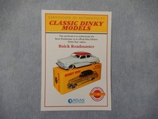 ATLAS EDITIONS - CLASSIC DINKY - CERT OF AUTHENTICITY. (BUICK ROADMASTER ).
