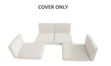 Outsunny Replacement Cushion Cover Cream White Garden Rattan Patio Seat