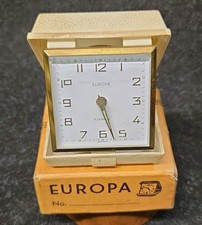 Europa 2 Jewels Travel Alarm Clock With Original Box and Purchase Certificate. 