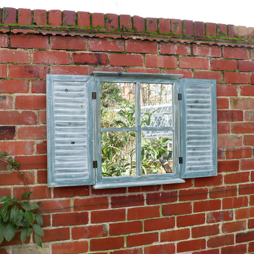Distressed green shutter - green,