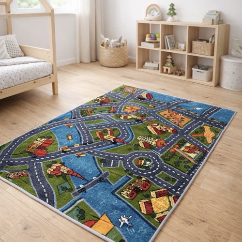 Rug kids road play - kids, city