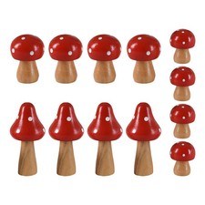 12 Pcs Wooden Mushroom