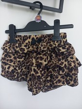Girls Leopard Print Frilly Shorts Skort 5 Years New Without Tags