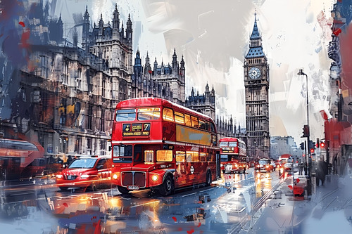 London big ben - big, canvas