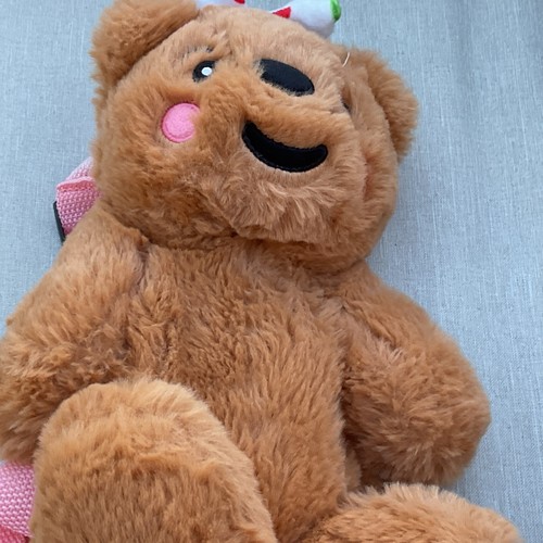 Brown plush bear backpack with - brown,