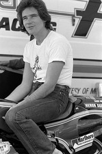 Barry Sheene sits on his