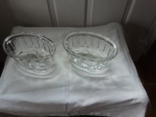 TWO VINTAGE CLEAR GLASS JELLY