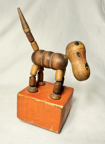 Vintage wakouwa wooden dog - wooden,