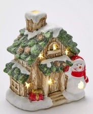 Festive - Ceramic Snowman House Christmas Decoration - 16 cm - New