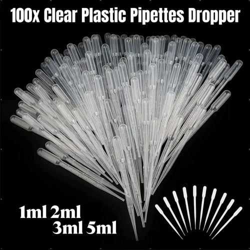 100x clear plastic pipettes - clear,