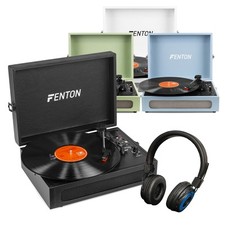 Fenton RP118 Briefcase Record Player with Speakers and Bluetooth - Stereo System