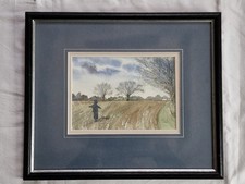 Framed landscape painting by