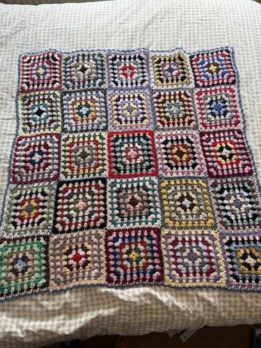 Hand crocheted knee - hand, blanket