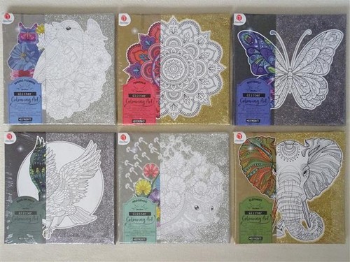 Colour glitter canvas - colour-in,