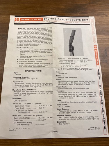 Shure 300 vintage microphone - 300,