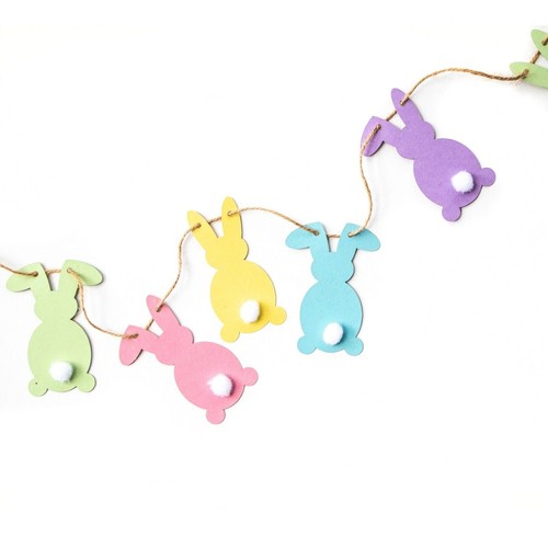 Easter bunny bunting card - bunny, bunting,
