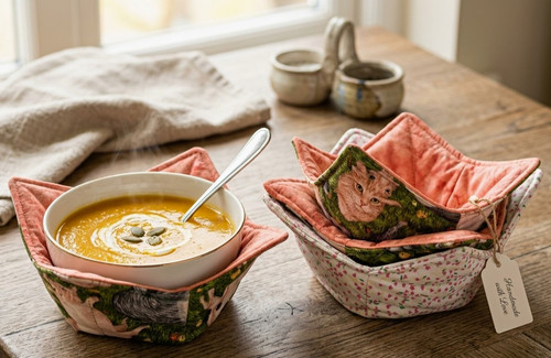 Fabric bowl pot holders cozy - holders,