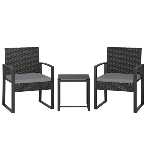 Outsunny rattan bistro set 3 - outsunny,