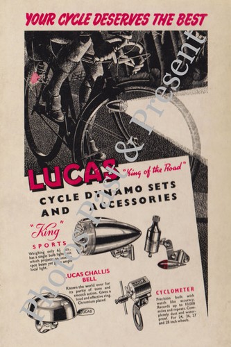 Cycling lights 1954 lucas - cycling, 1954,