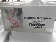 BOXED CANVAS TAPESTRY KIT SMYRNA RUSTICA RELIEF VINTAGE PART STARTED