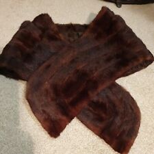 100% REAL MINK FUR VINTAGE WRAP SHAWL STOLE 1950's 