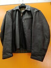 Vintage Aero Co Black Leather Jacket Motor Bike size large 44ins