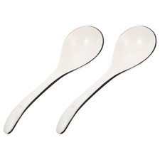 2 Pcs Ceramic Soup Spoon Long Handle Soup Spoon Porridge Kitchen Soup Ladle