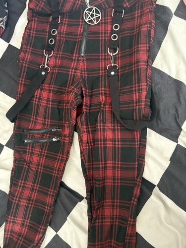Killstar red and black tartan - and,