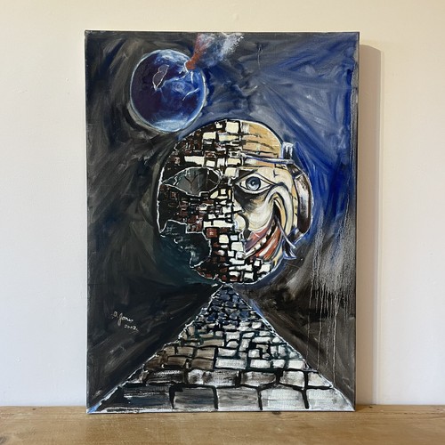 Abstract planet face large - large, oil