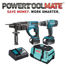 Makita DLX2025T 18v LXT 2pc Combo Kit - Rotary Hammer & Combi Dril- 2 x 5.0ah