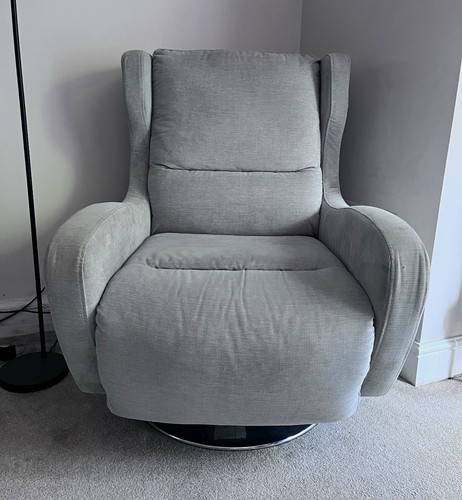 Grey fabric swivel armchair - grey,