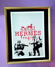 🔥 Death NYC Large Framed 16x20in Pop Art COA Banksy Soldiers Hermes  Pink *