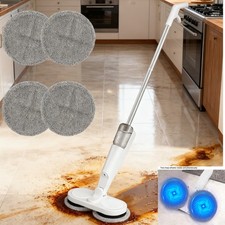 Electric Floating Mop Cordless Floor Cleaner With Cleaning Pads Water Tank