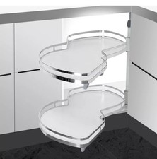 Pull Out Kitchen Cabinet Cupboard Corner Shelf Carousel Storage Units Twin Rack