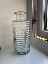 Glass Ribbed Vase 21cm Tall