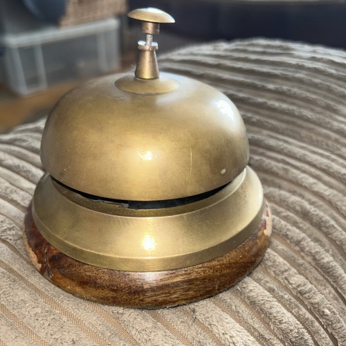 Vintage brass reception desk - brass,