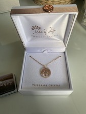 Tipperary Crystal Rose Gold Tree Of Life Necklace CZ circumference