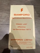 Bamford Agriculture Machinery Price List December 1977 Vintage Combine Baler 